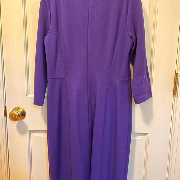 Talbots Long-sleeve Purple Women's Dress with collared neck, NWT - Picture 4 of 8